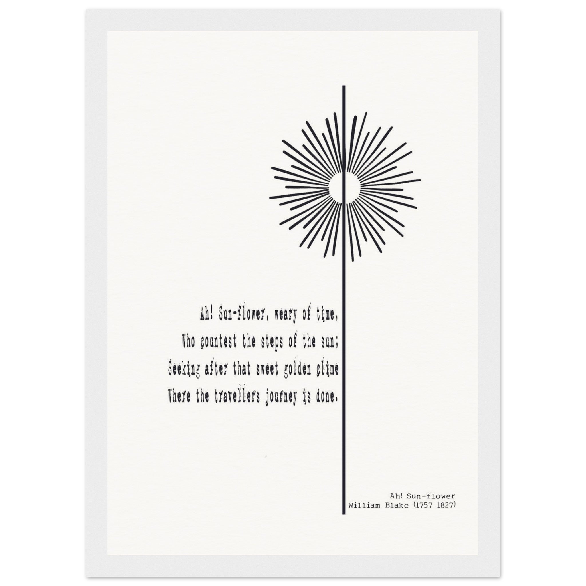 AH - SUNFLOWER BY WILLIAM BLAKE - KLEX ART