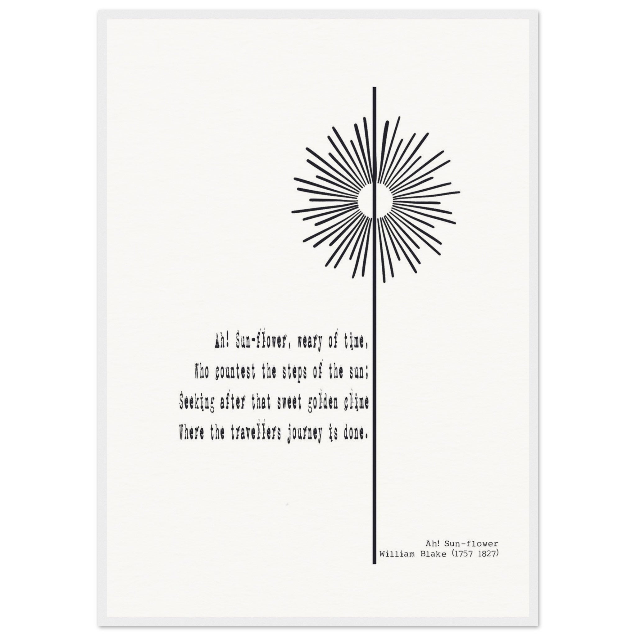 AH - SUNFLOWER BY WILLIAM BLAKE - KLEX ART