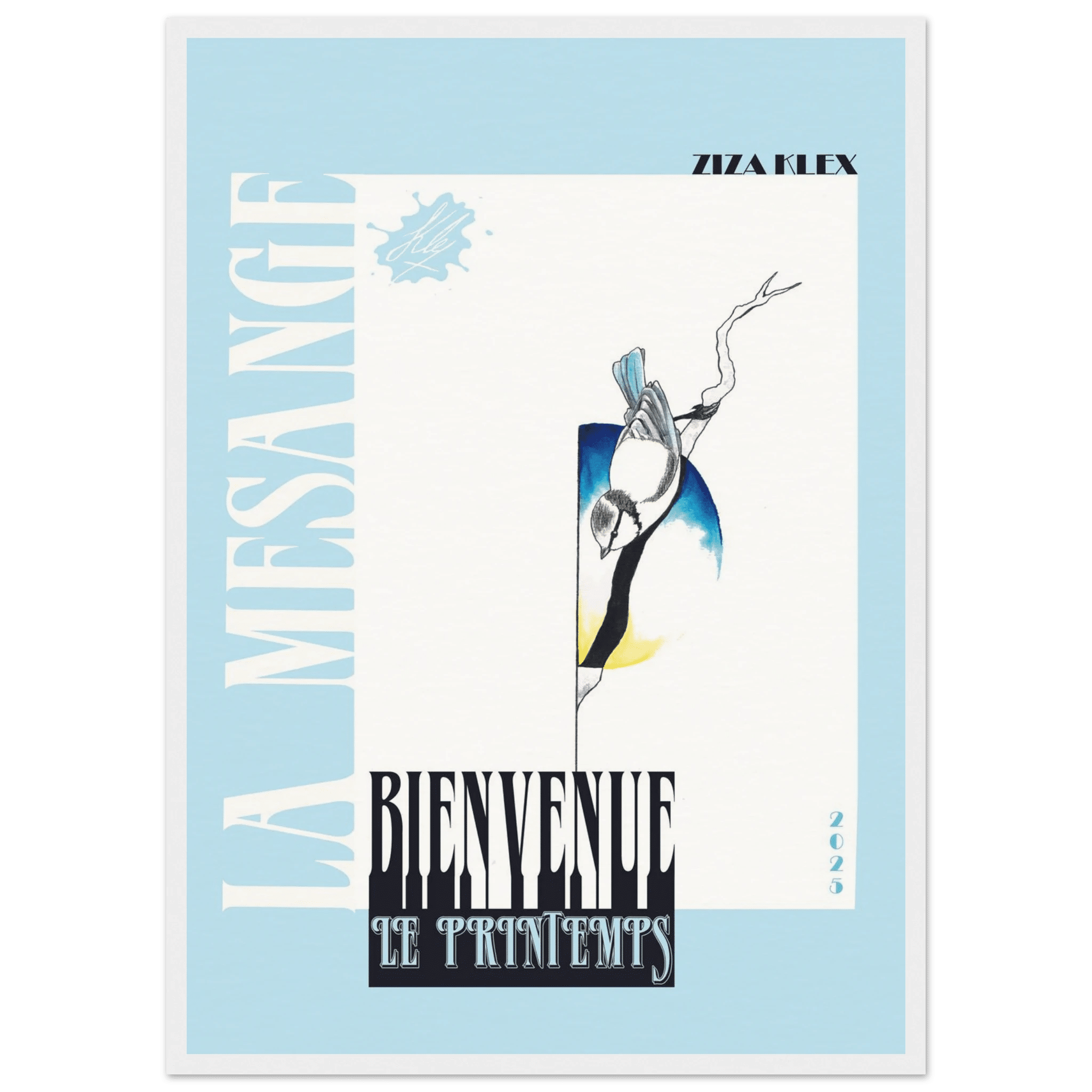 BIENVENUE LE PRINTEMPS *sky blue* - KLEX ART