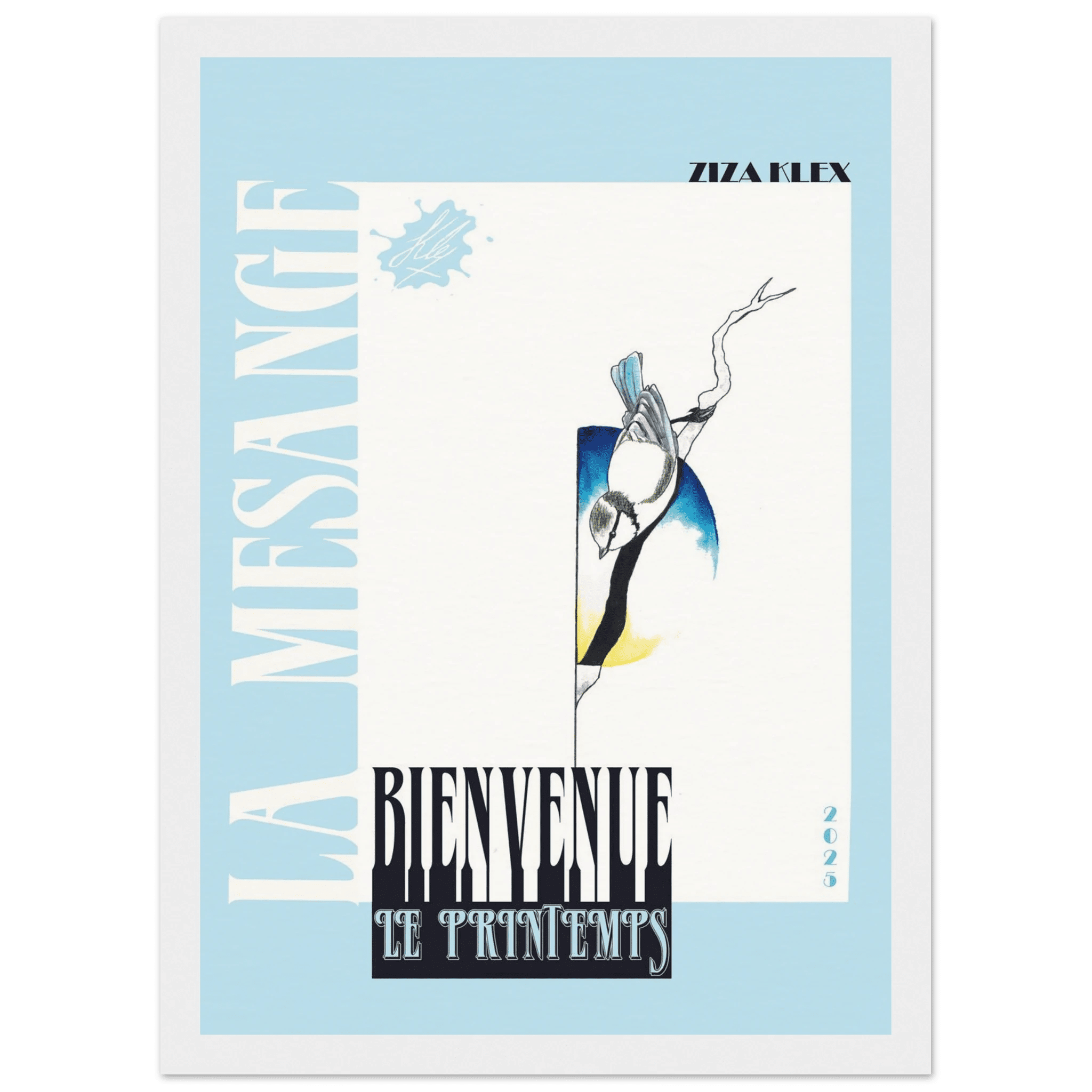 BIENVENUE LE PRINTEMPS *sky blue* - KLEX ART