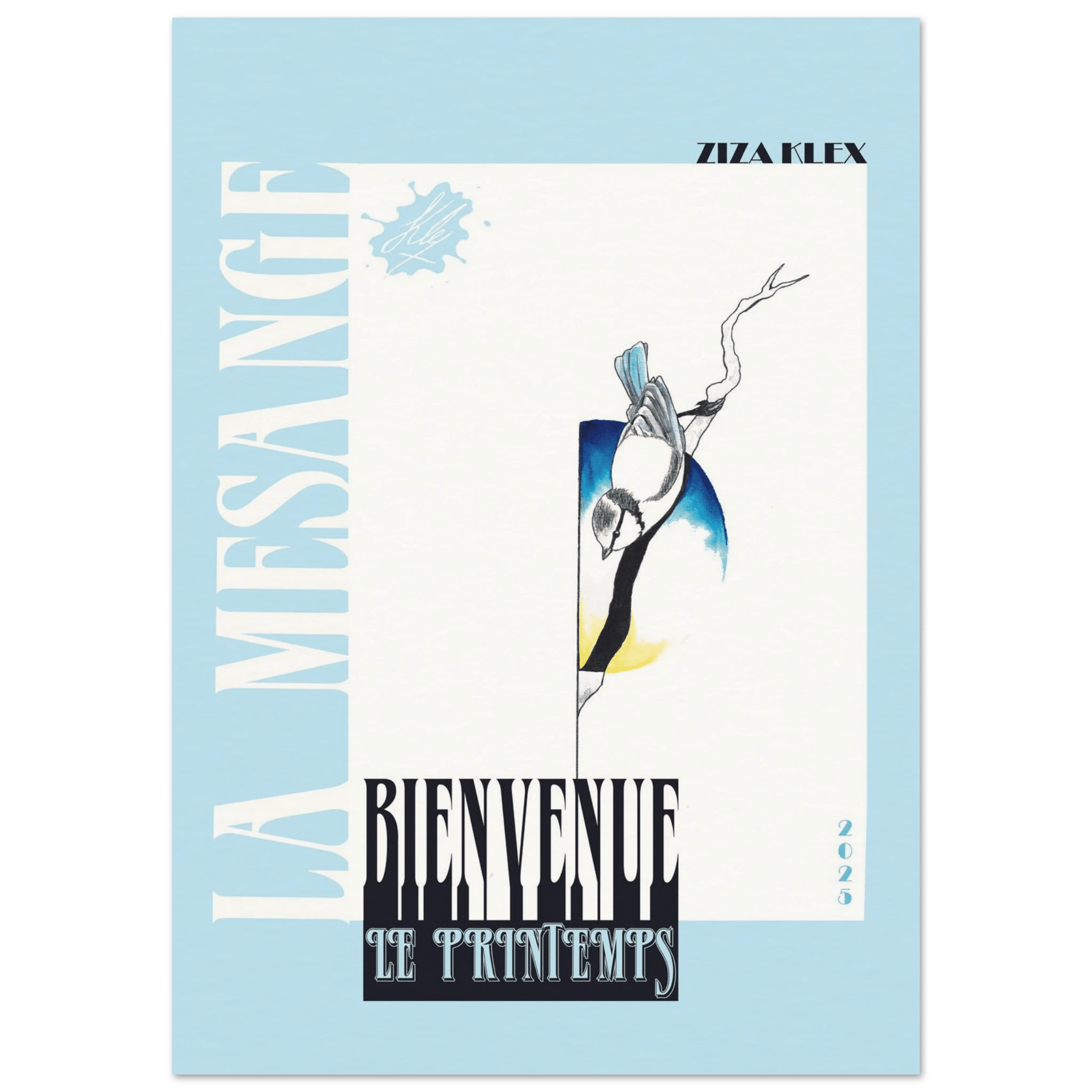 BIENVENUE LE PRINTEMPS *sky blue* - KLEX ART