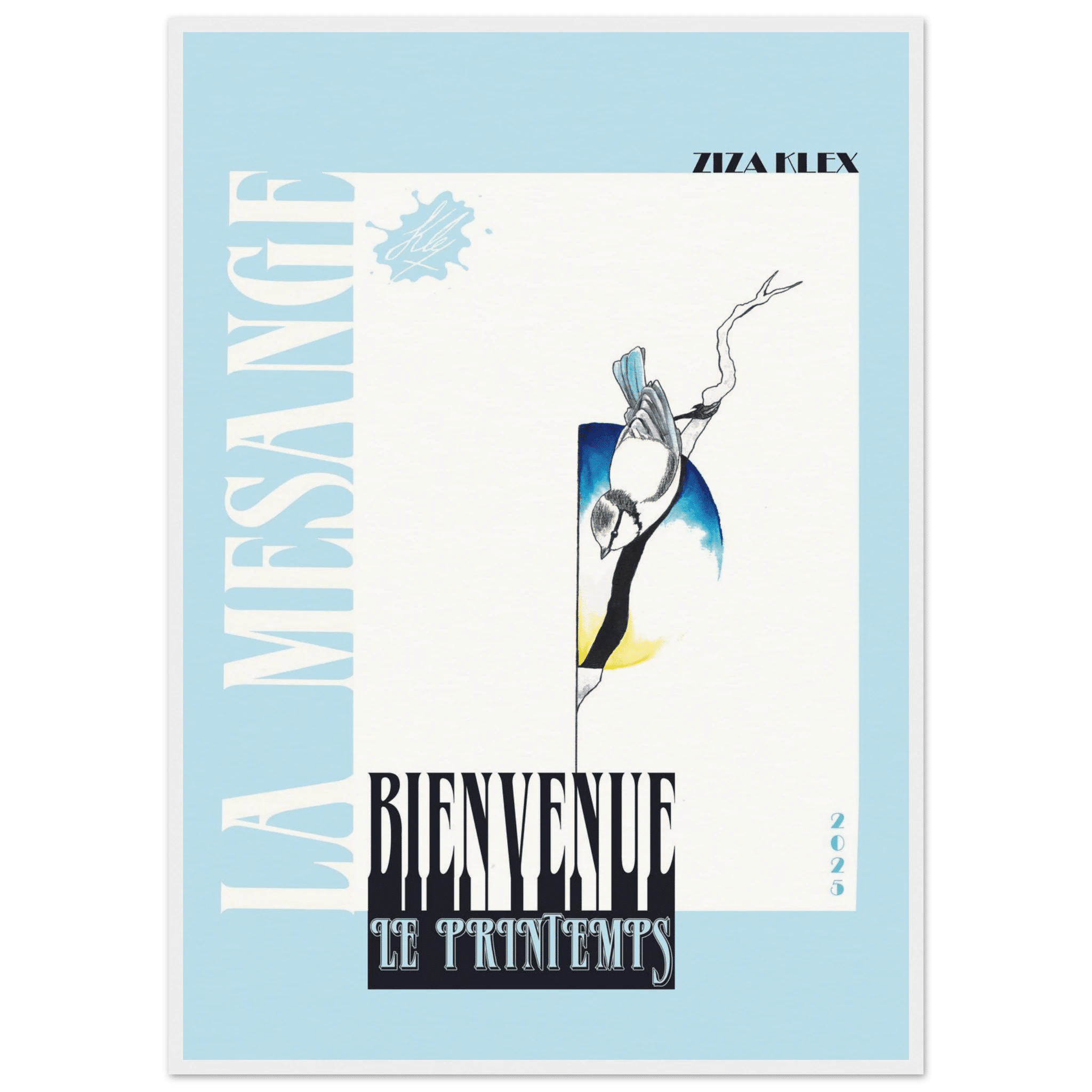 BIENVENUE LE PRINTEMPS *sky blue* - KLEX ART