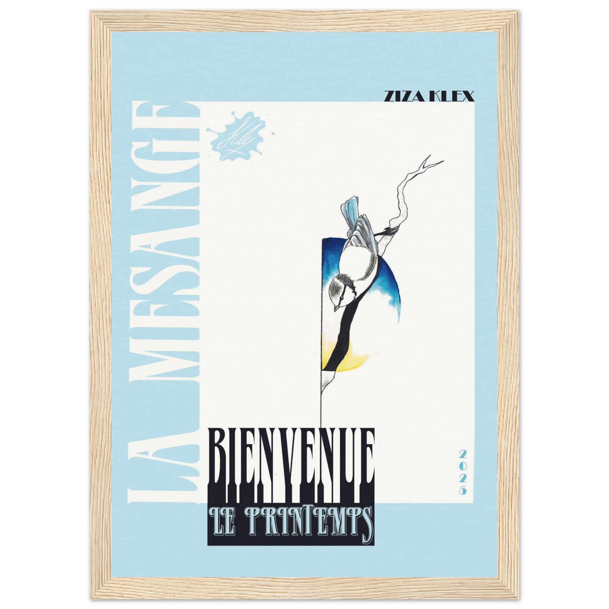 BIENVENUE LE PRINTEMPS *sky blue* - KLEX ART