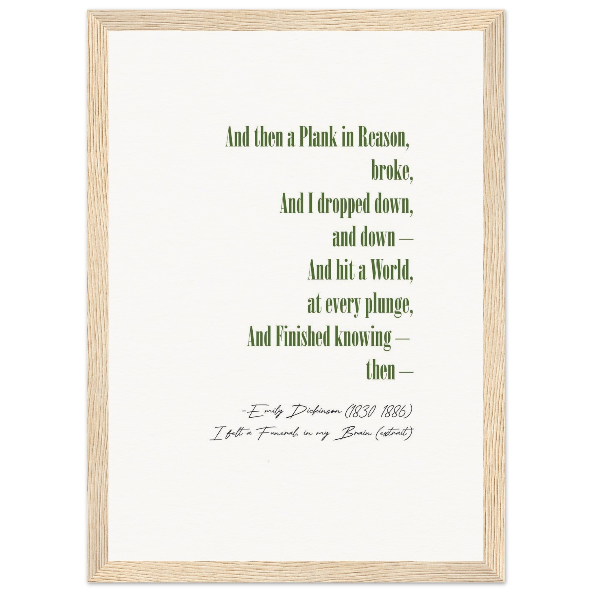 I FELT A FUNERAL IN MY BRAIN - EMILY DICKINSON POEM - KLEX ART