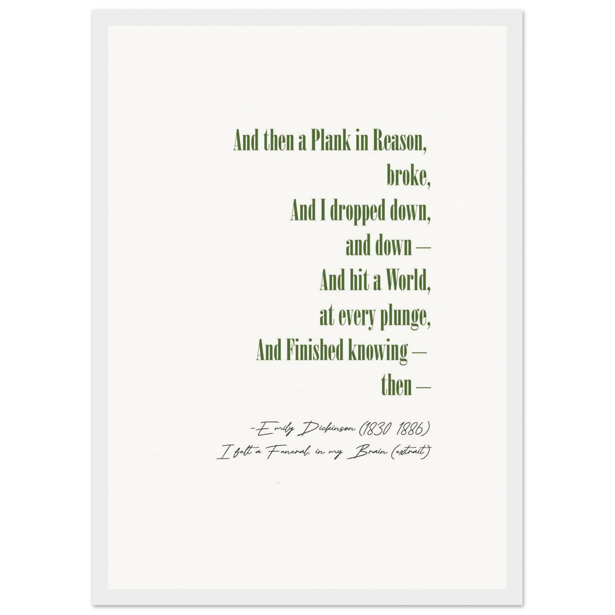I FELT A FUNERAL IN MY BRAIN - EMILY DICKINSON POEM - KLEX ART