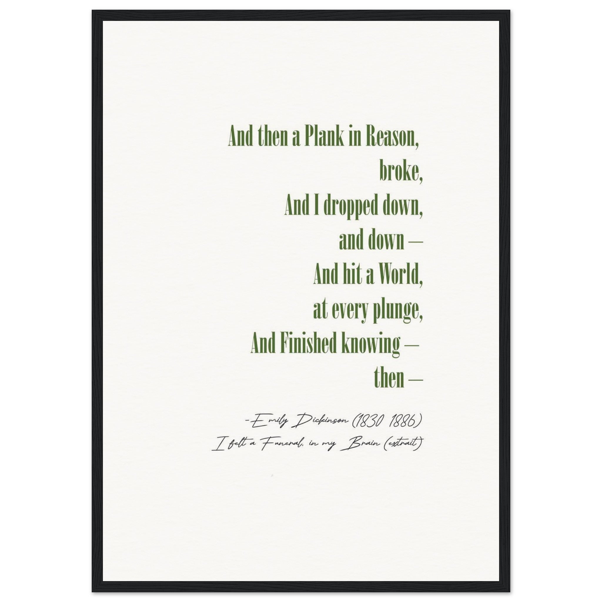 I FELT A FUNERAL IN MY BRAIN - EMILY DICKINSON POEM - KLEX ART