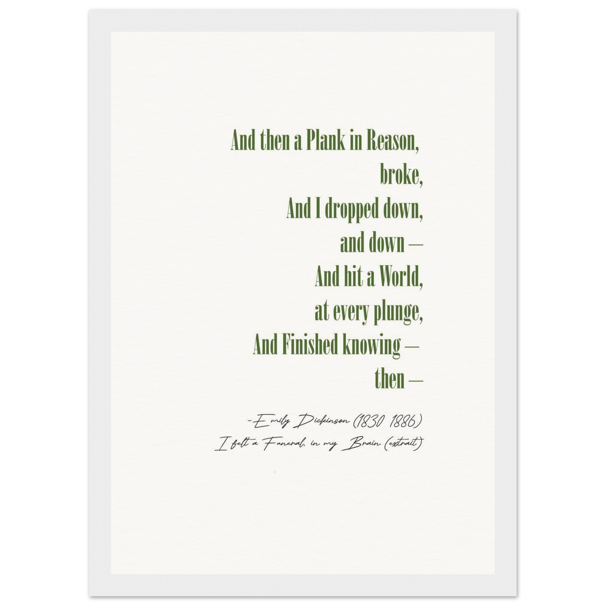 I FELT A FUNERAL IN MY BRAIN - EMILY DICKINSON POEM - KLEX ART