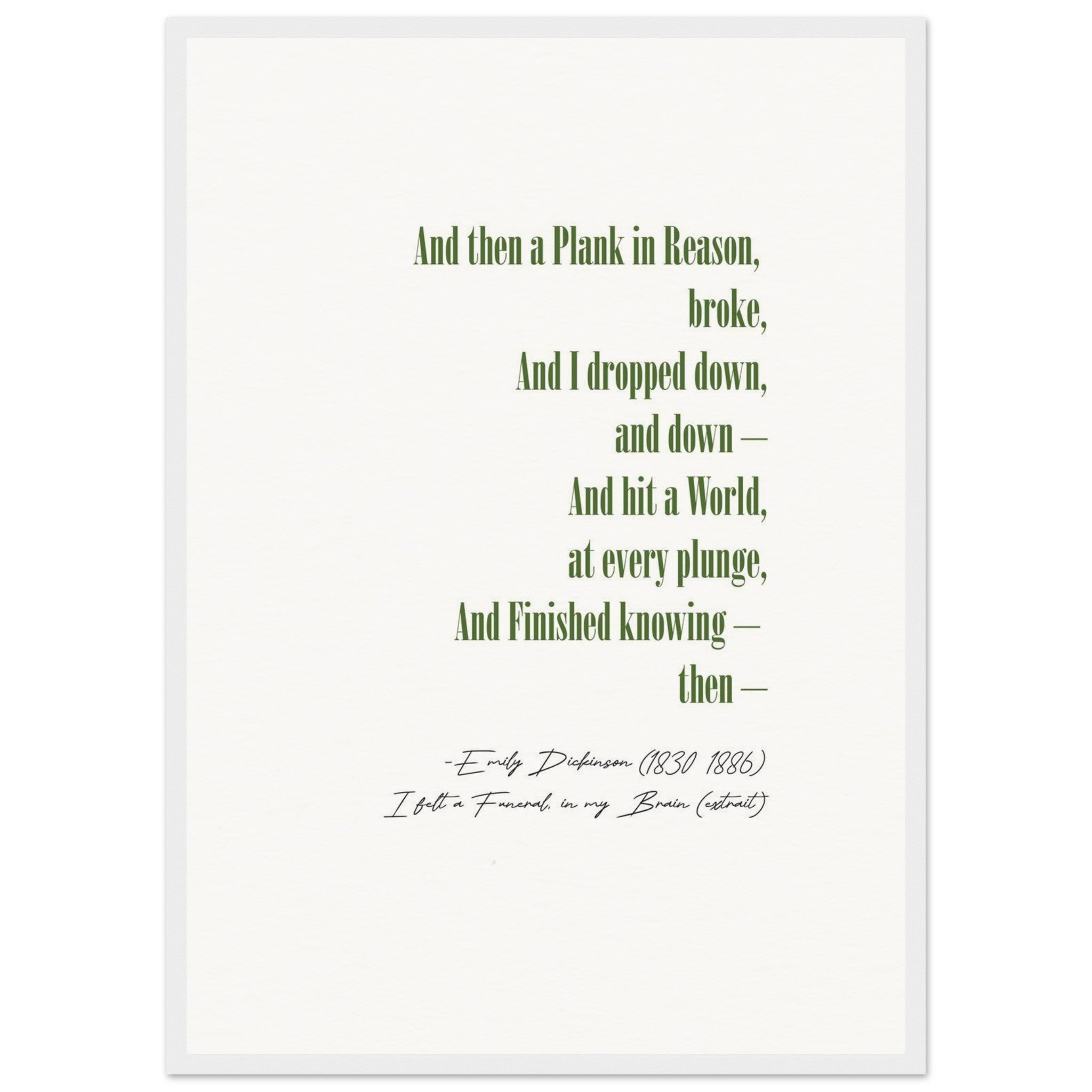 I FELT A FUNERAL IN MY BRAIN - EMILY DICKINSON POEM - KLEX ART