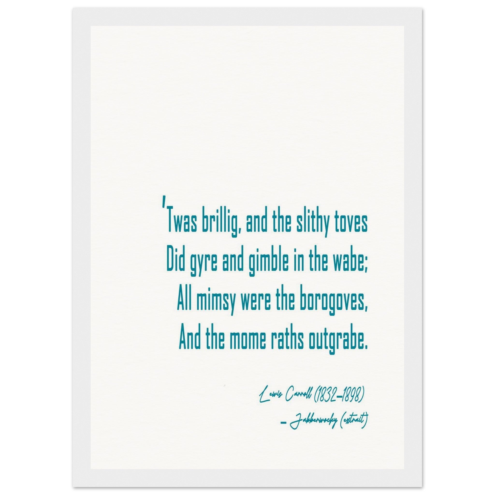JABBERWOCKY - LEWIS CARROLL POEM - KLEX ART