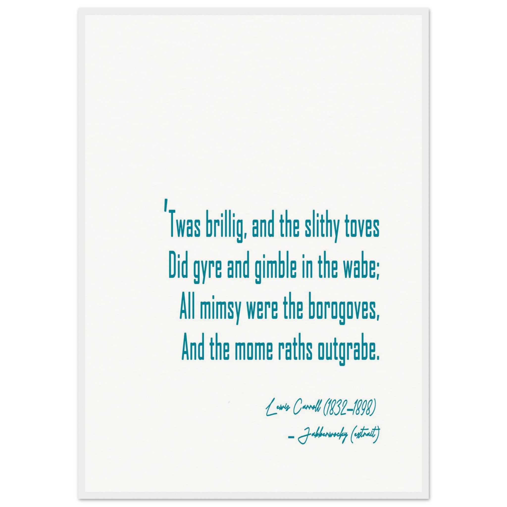 JABBERWOCKY - LEWIS CARROLL POEM - KLEX ART