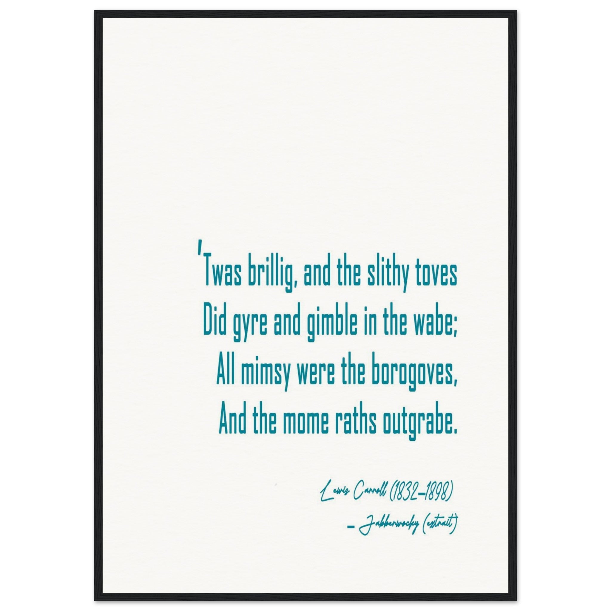 JABBERWOCKY - LEWIS CARROLL POEM - KLEX ART