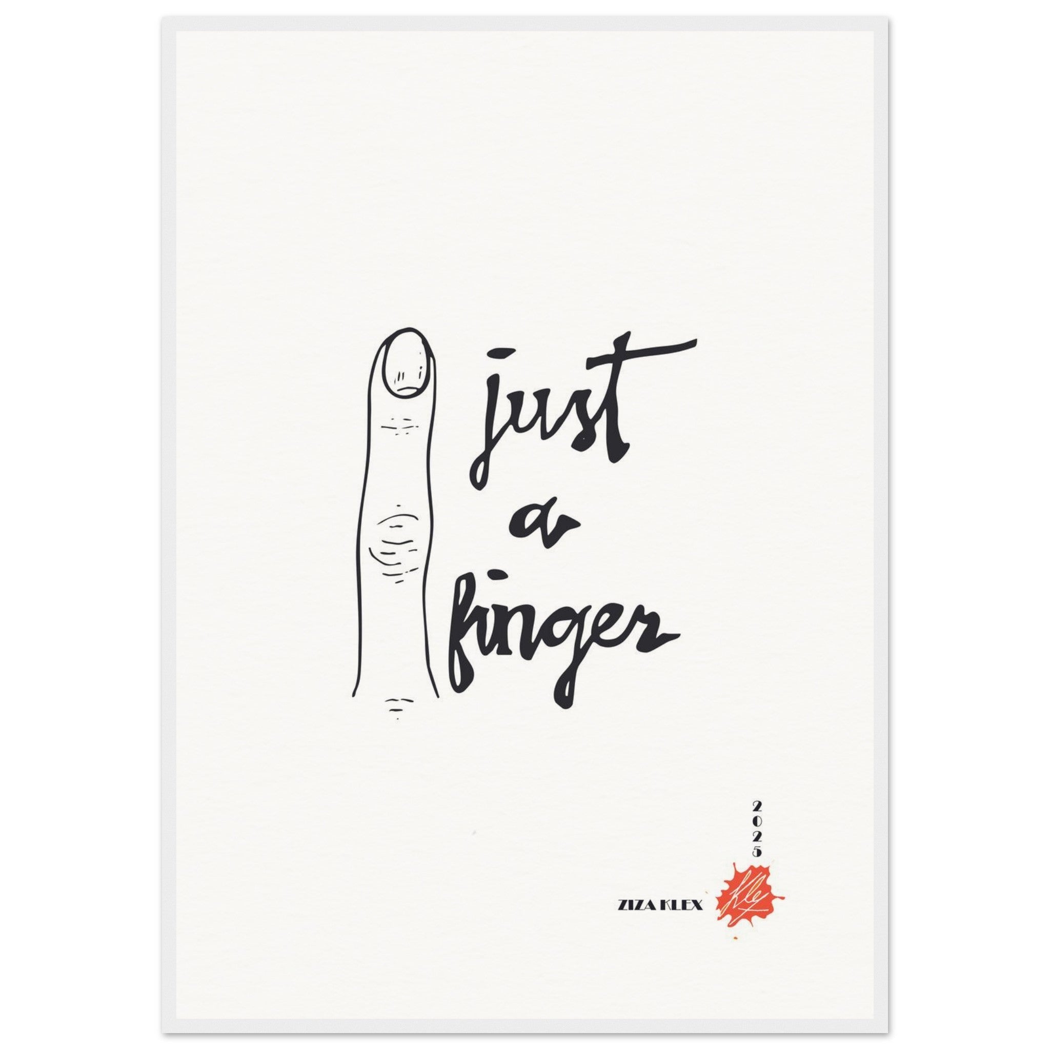 JUST A FINGER *white* - KLEX ART