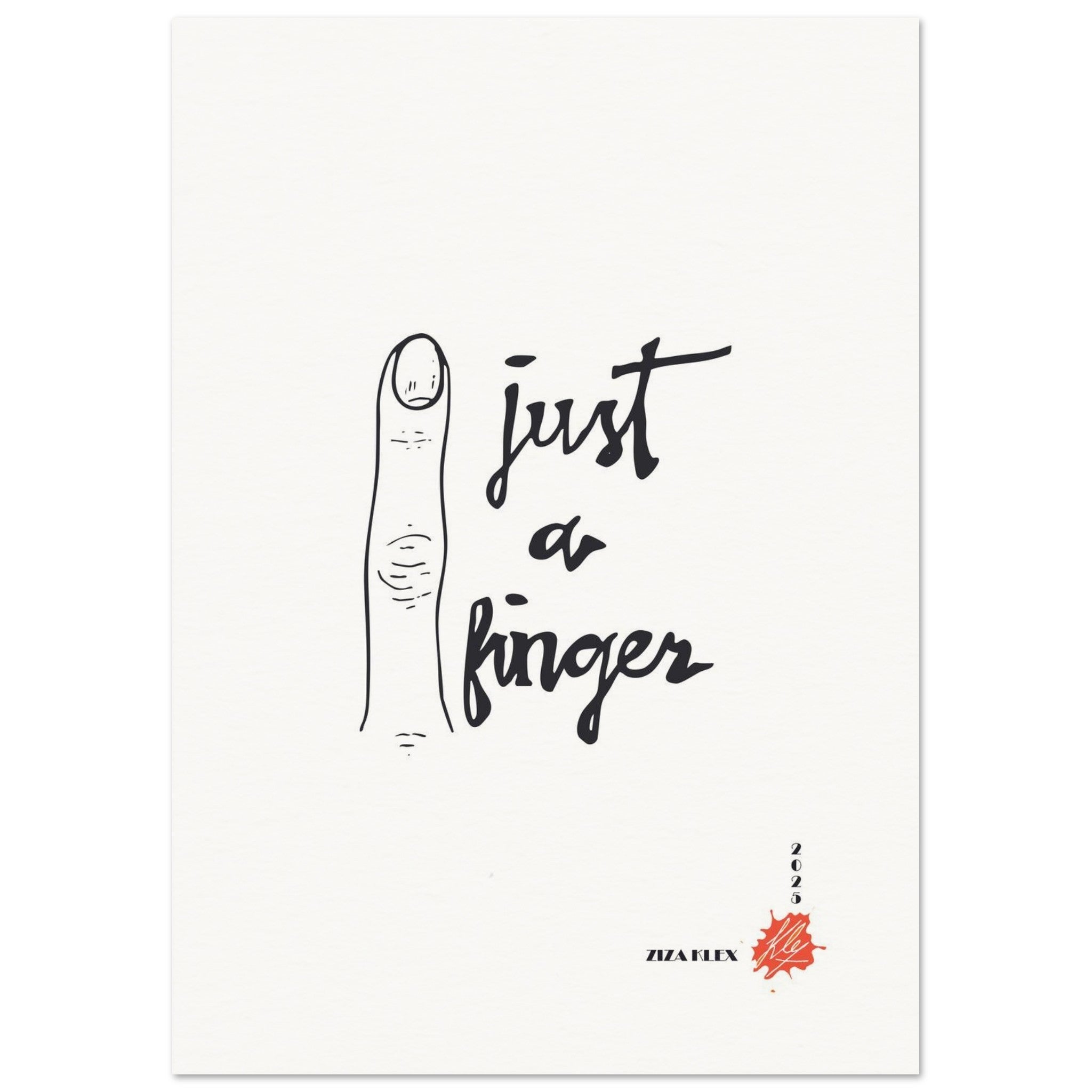 JUST A FINGER *white* - KLEX ART