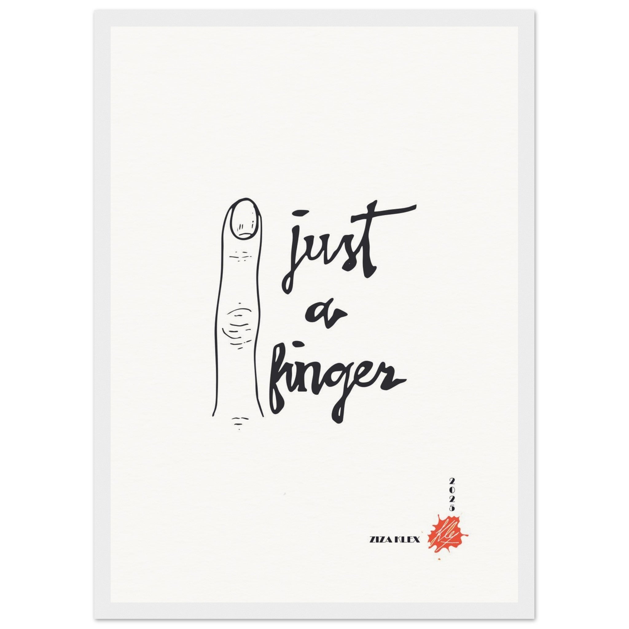 JUST A FINGER *white* - KLEX ART