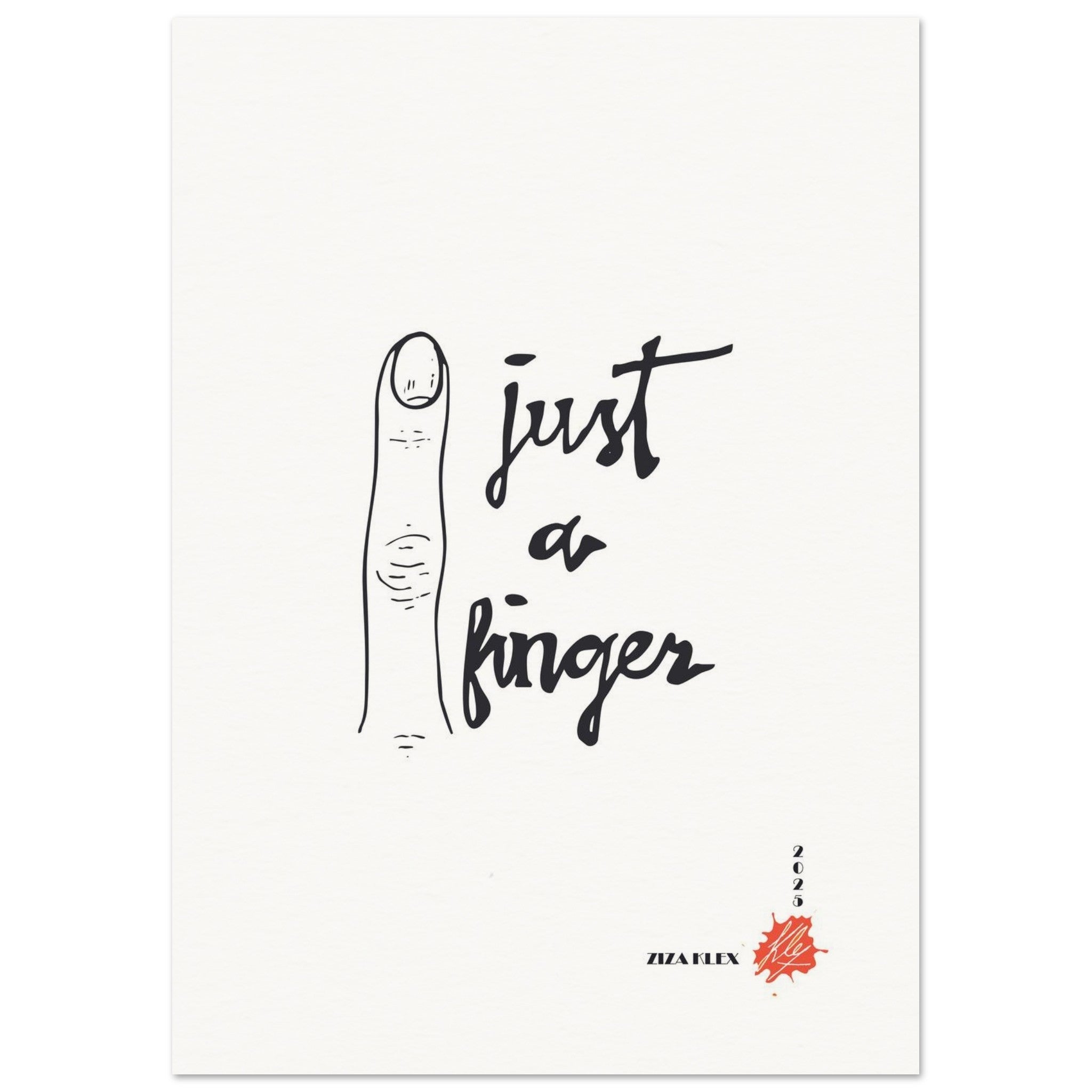 JUST A FINGER *white* - KLEX ART