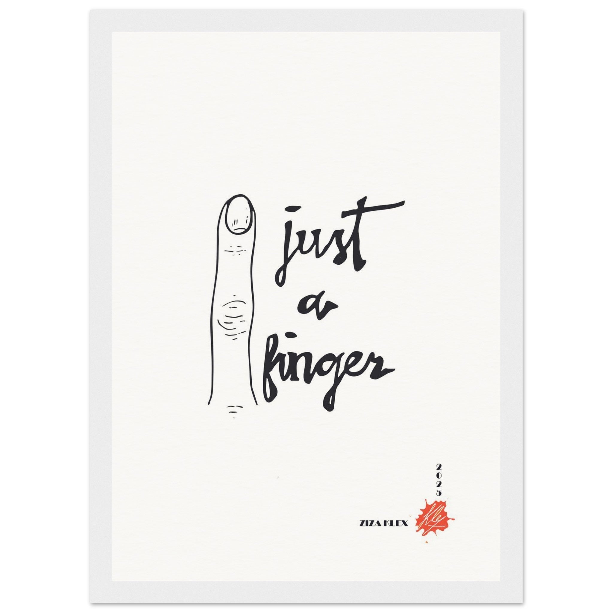 JUST A FINGER *white* - KLEX ART