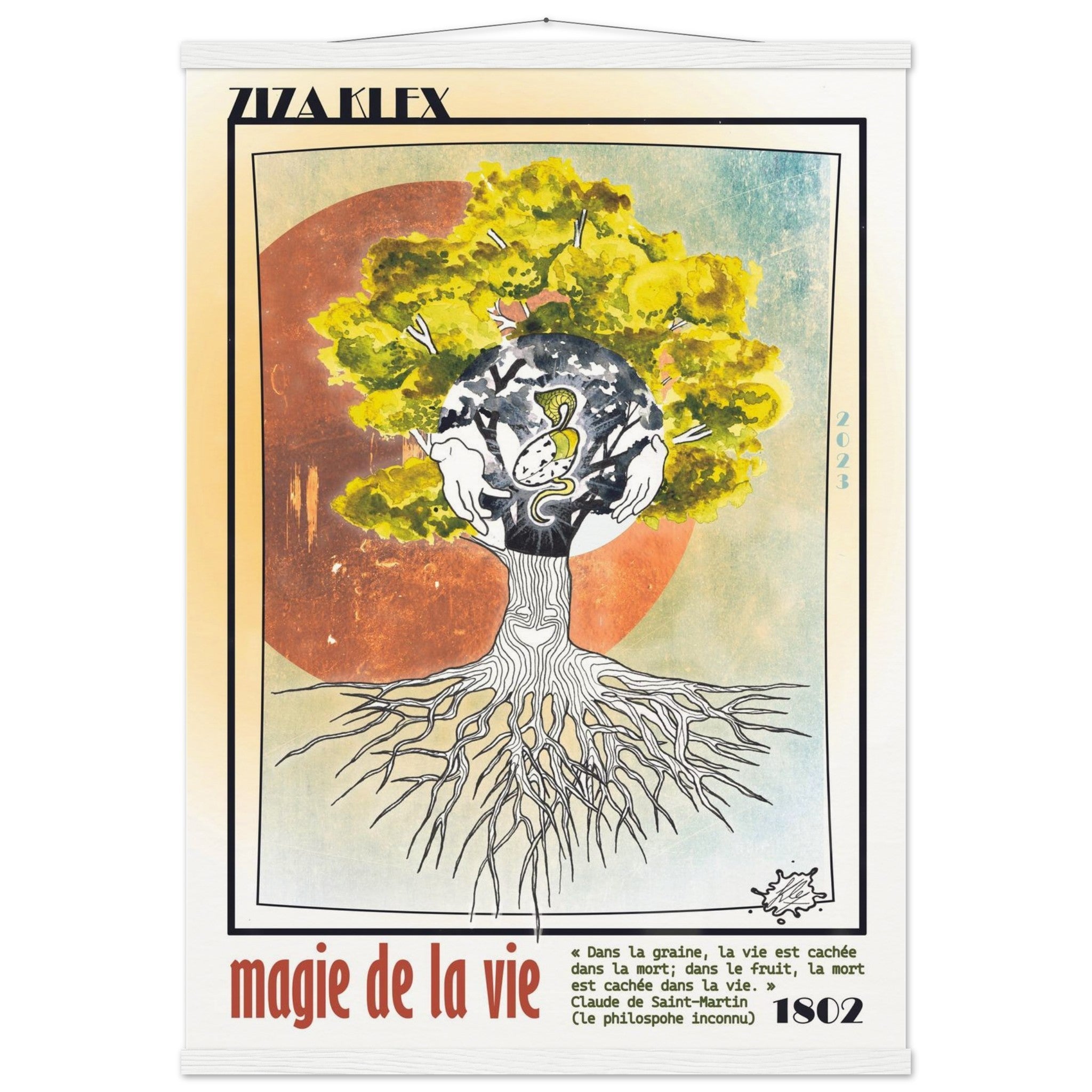 MAGIE DE LA VIE - Quality Art Print,A1 (59.4 x 84.1 cm),earth,green,multicolored,Museum-Quality Matte Paper Poster with Hanger,White wall hanger,KLEX ART