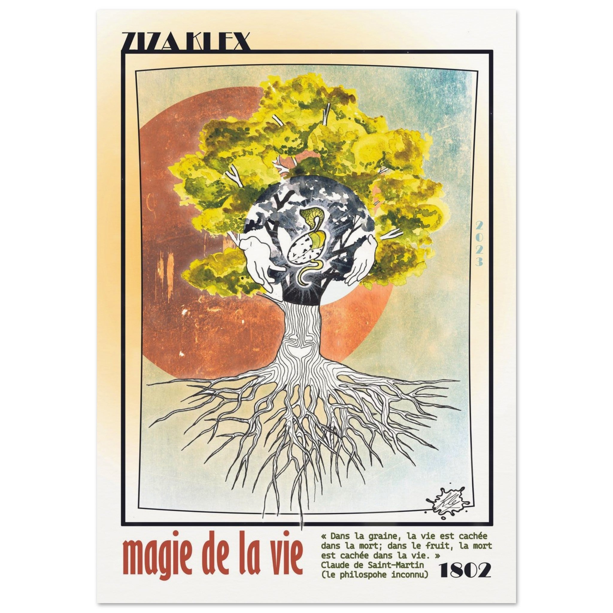 MAGIE DE LA VIE - Quality Art Print,A1 (59.4 x 84.1 cm),earth,green,multicolored,Museum-Quality Matte Paper Poster,-,KLEX ART