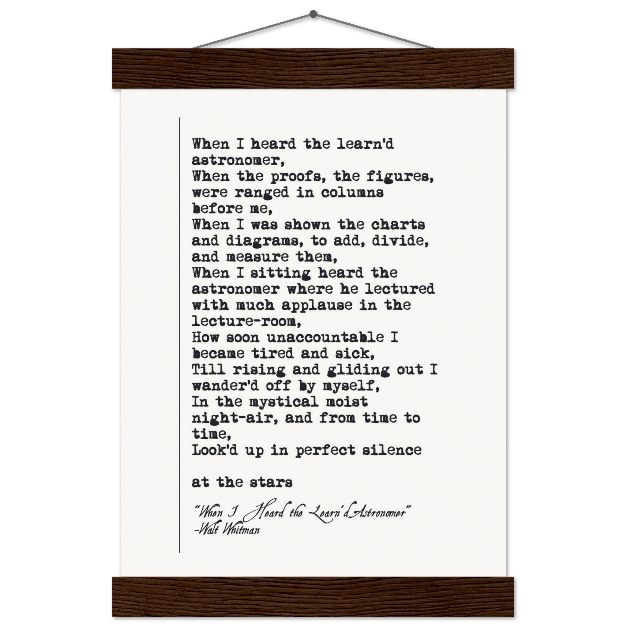 WHEN I HEARD THE LEARNED ASTRONOMER - WALT WHITMAN POEM - KLEX ART