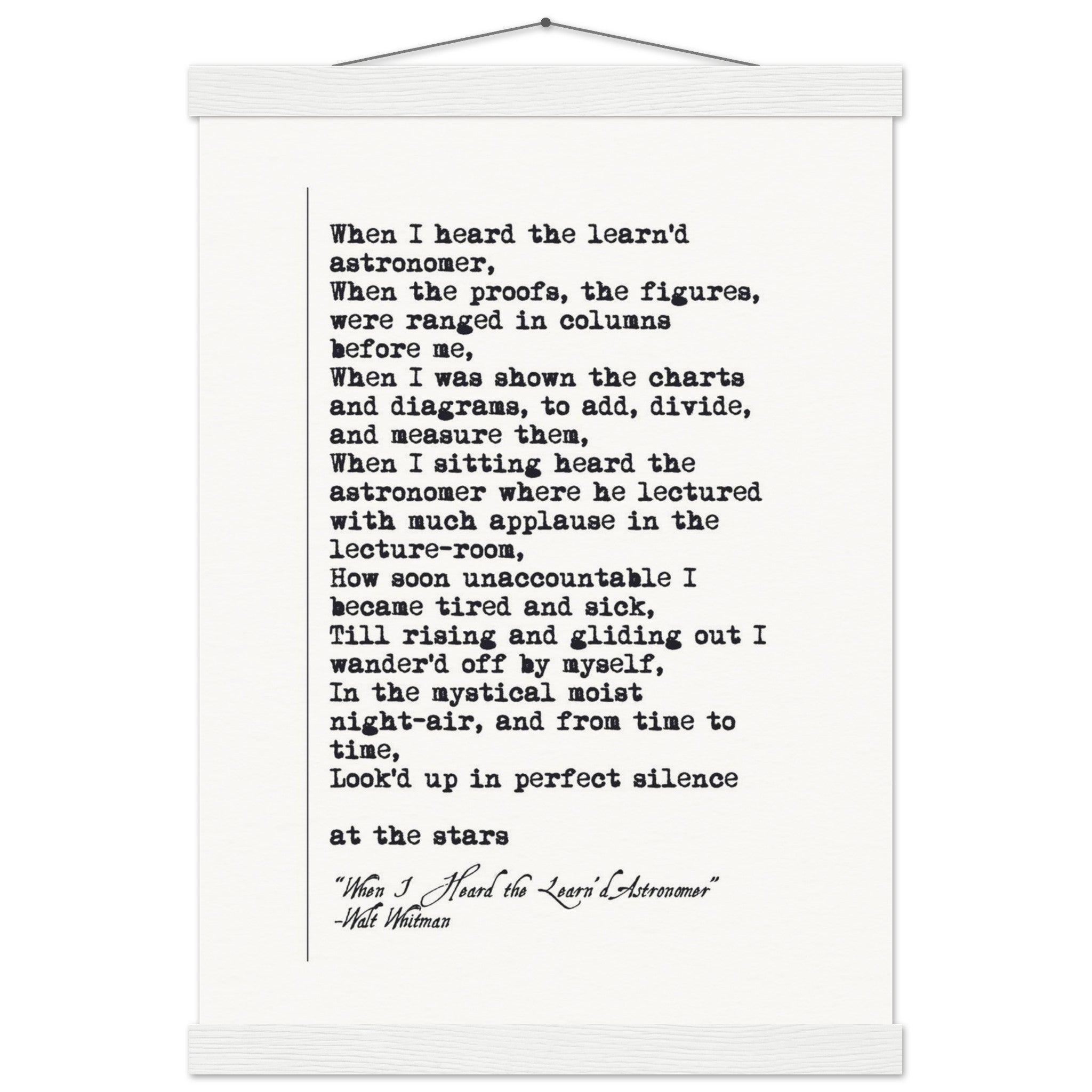 WHEN I HEARD THE LEARNED ASTRONOMER - WALT WHITMAN POEM - KLEX ART