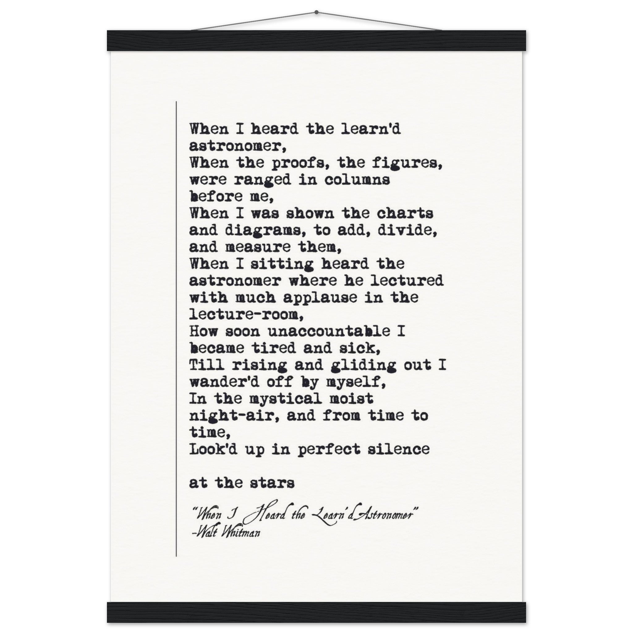 WHEN I HEARD THE LEARNED ASTRONOMER - WALT WHITMAN POEM - KLEX ART