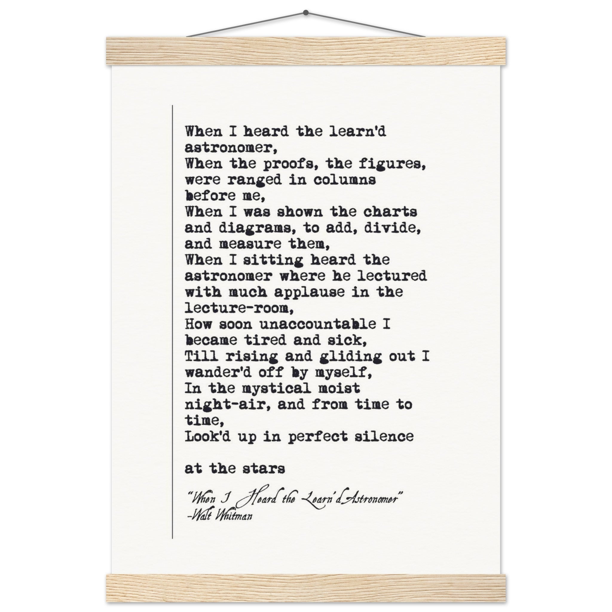 WHEN I HEARD THE LEARNED ASTRONOMER - WALT WHITMAN POEM - KLEX ART