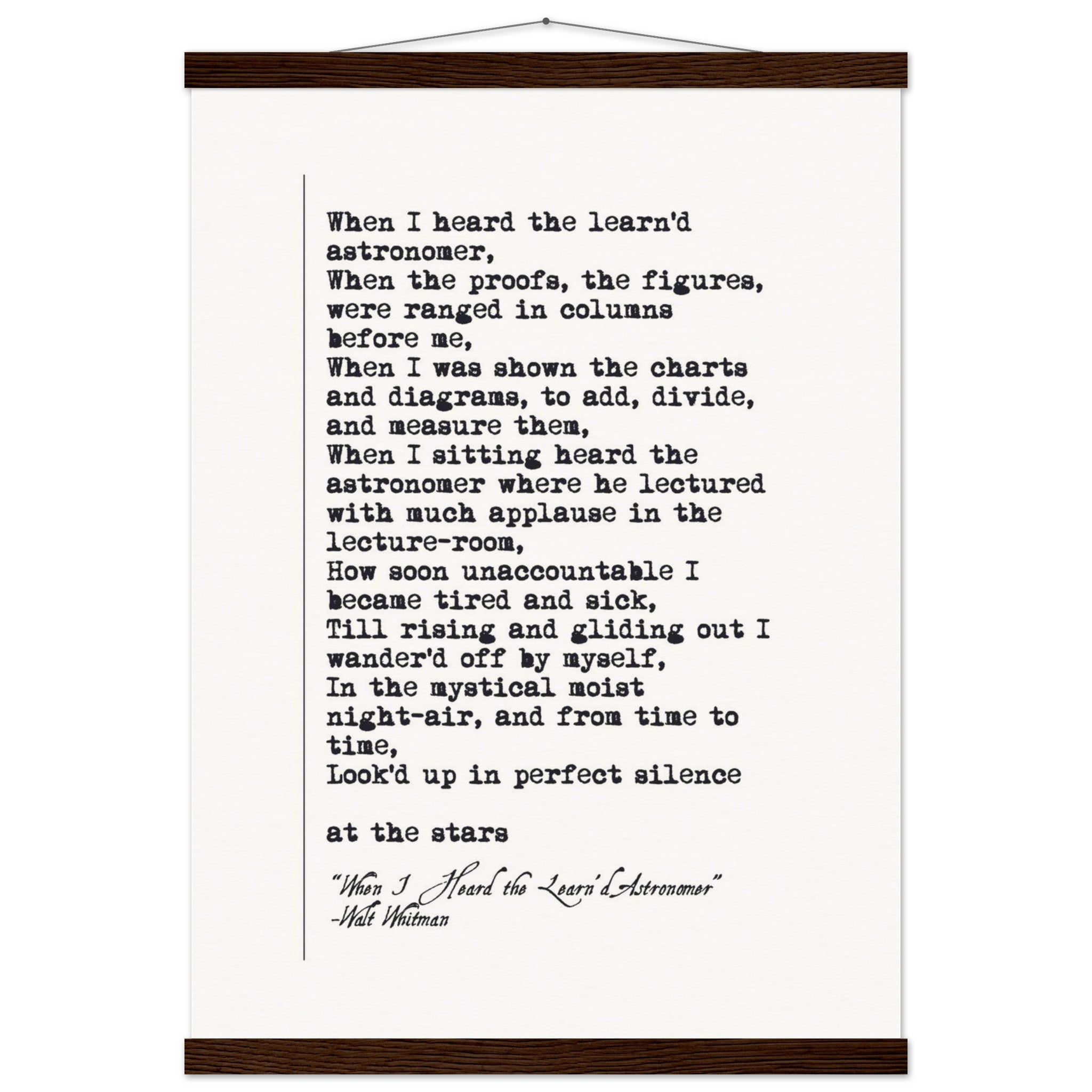 WHEN I HEARD THE LEARNED ASTRONOMER - WALT WHITMAN POEM - KLEX ART