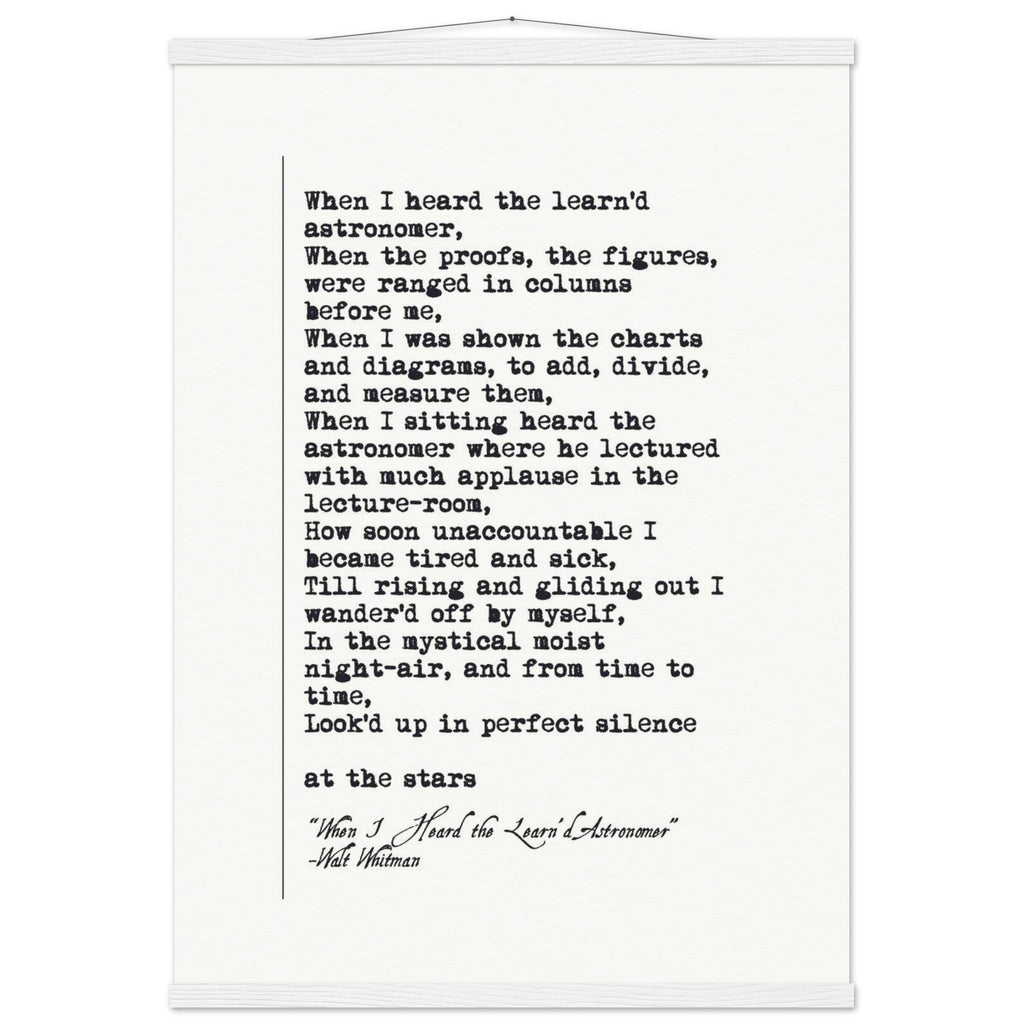 WHEN I HEARD THE LEARNED ASTRONOMER - WALT WHITMAN POEM - KLEX ART