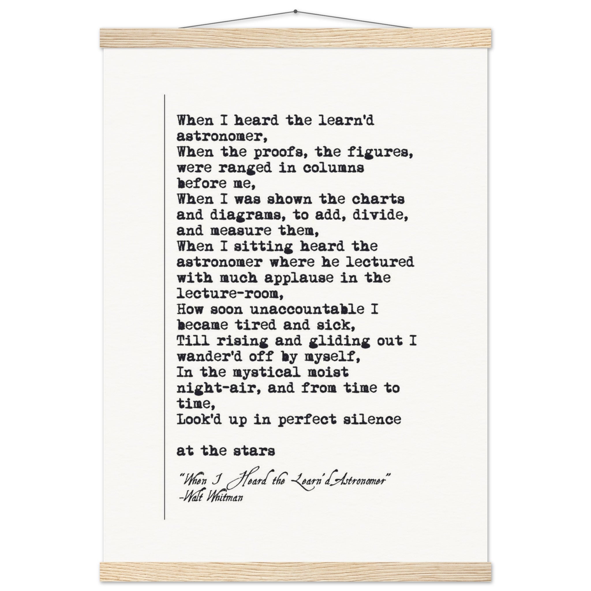 WHEN I HEARD THE LEARNED ASTRONOMER - WALT WHITMAN POEM - KLEX ART