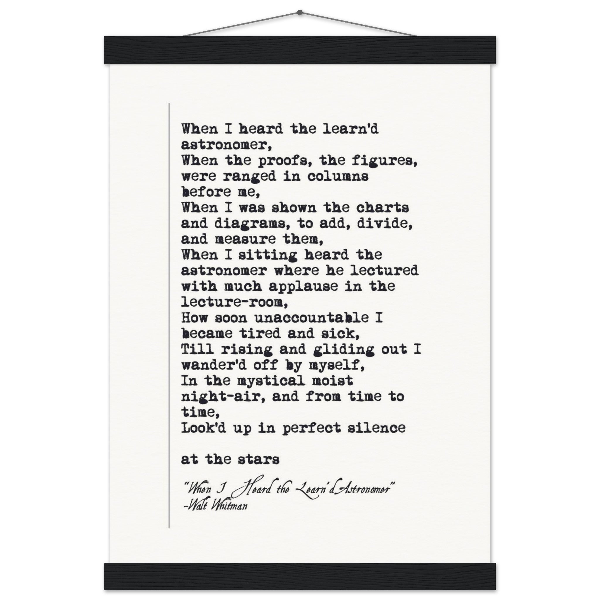 WHEN I HEARD THE LEARNED ASTRONOMER - WALT WHITMAN POEM - KLEX ART