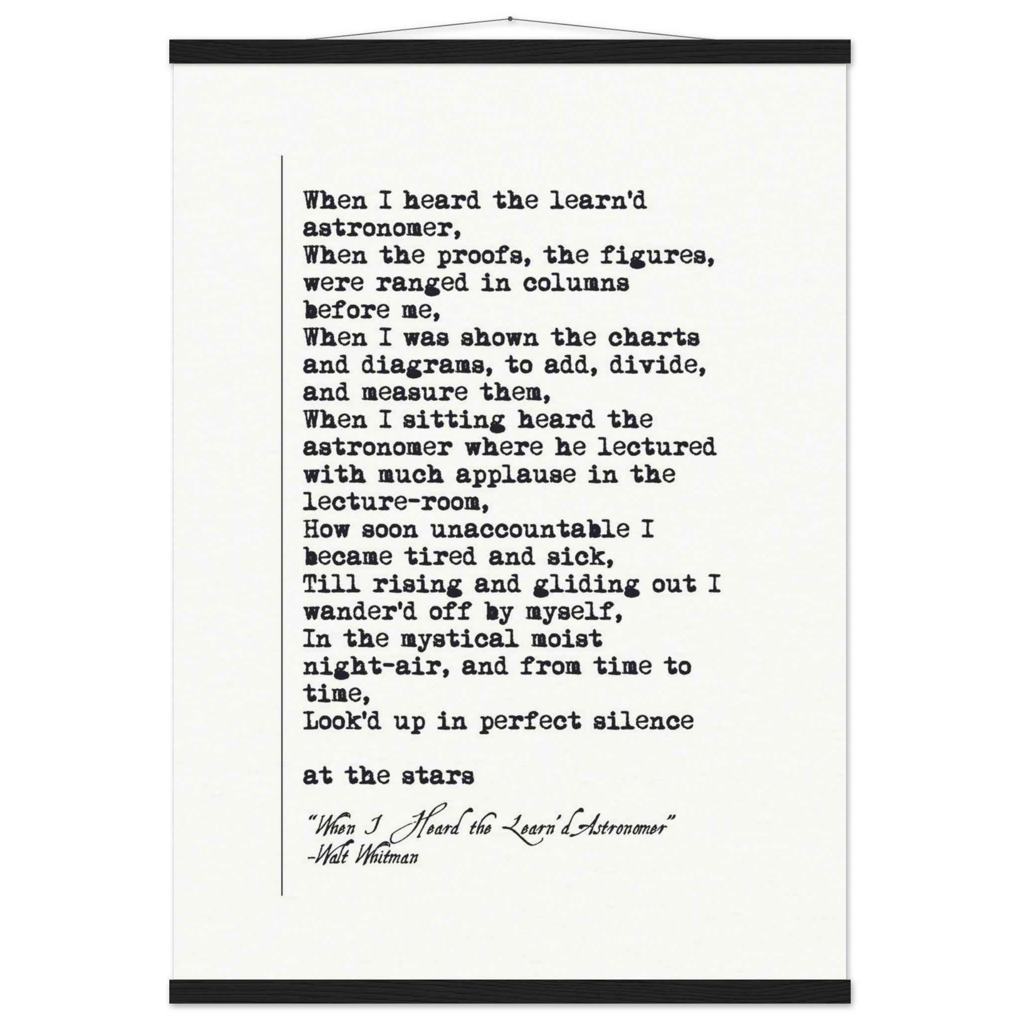 WHEN I HEARD THE LEARNED ASTRONOMER - WALT WHITMAN POEM - KLEX ART