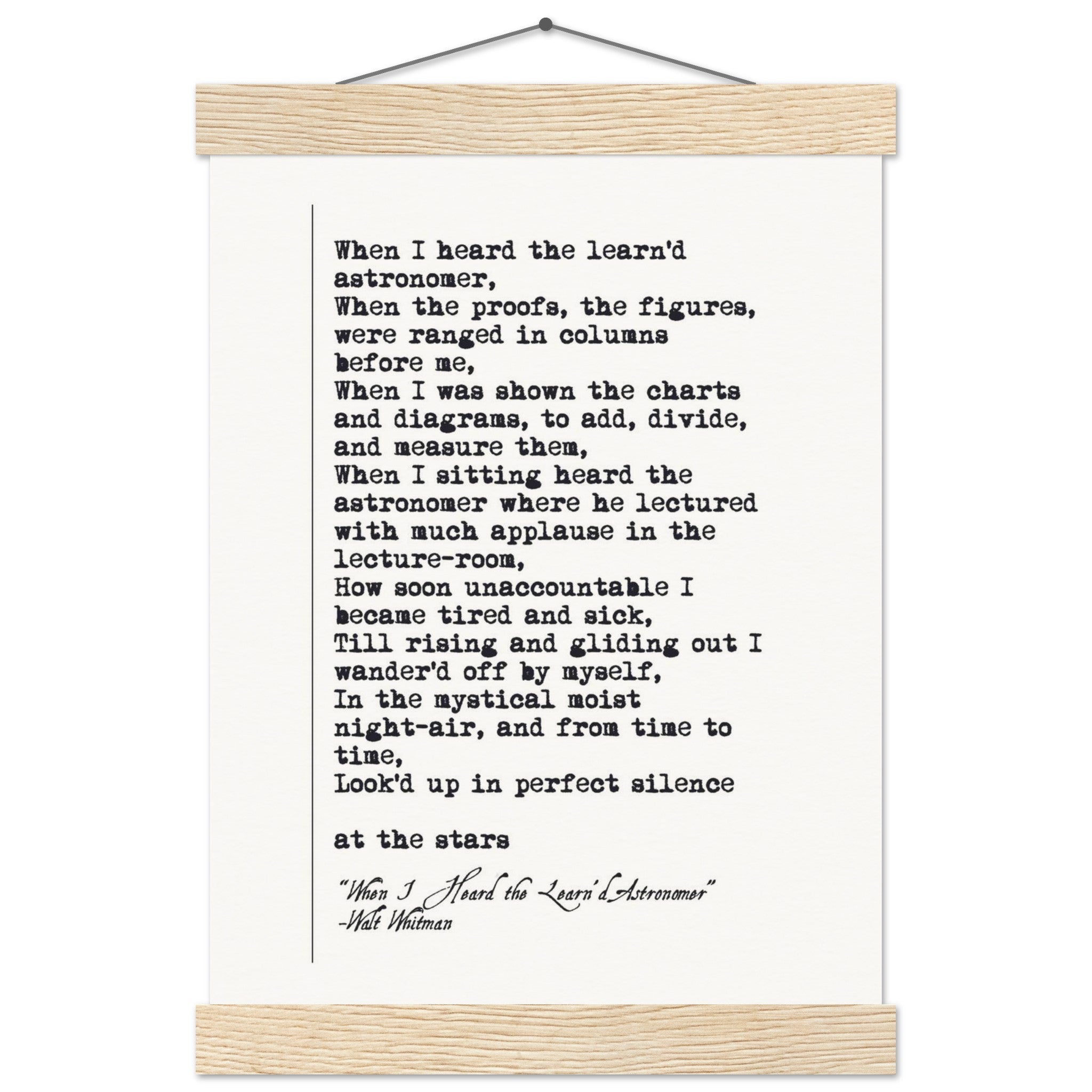 WHEN I HEARD THE LEARNED ASTRONOMER - WALT WHITMAN POEM - KLEX ART