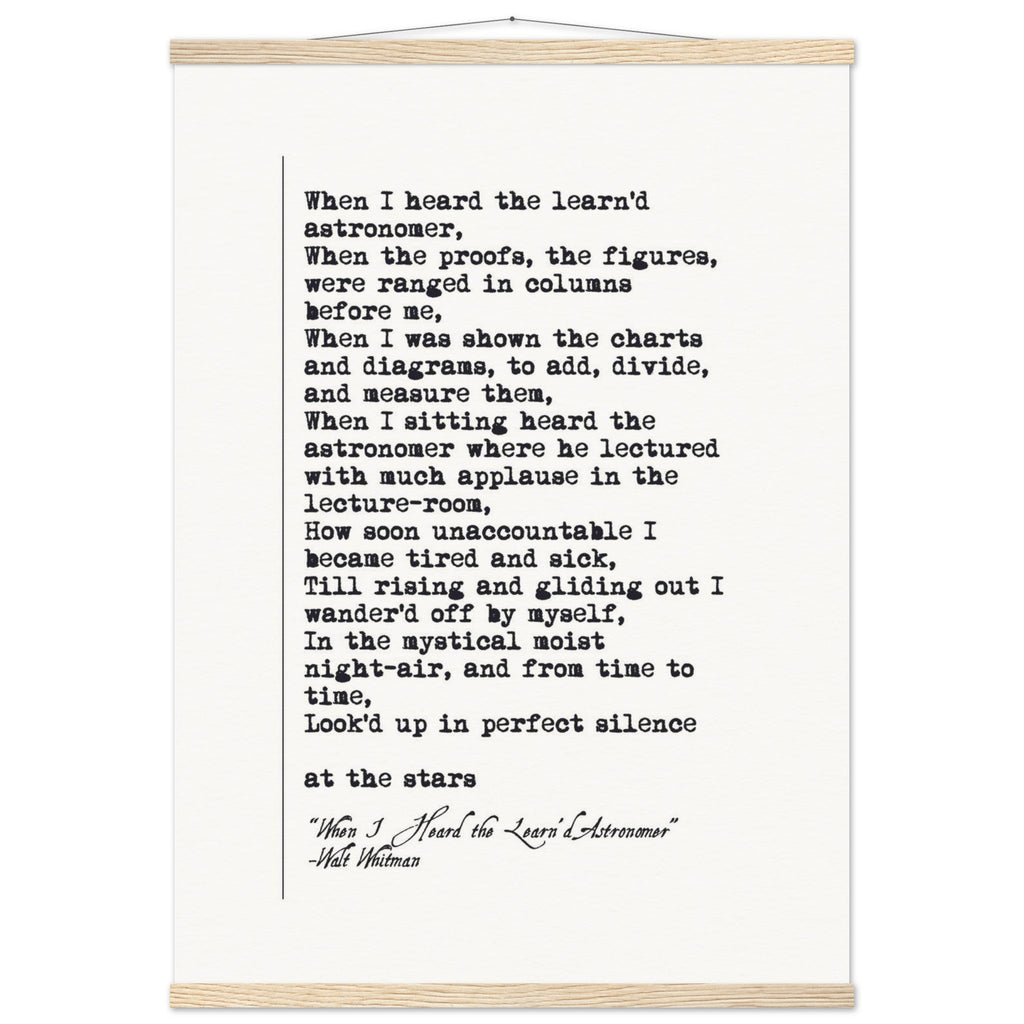 WHEN I HEARD THE LEARNED ASTRONOMER - WALT WHITMAN POEM - KLEX ART
