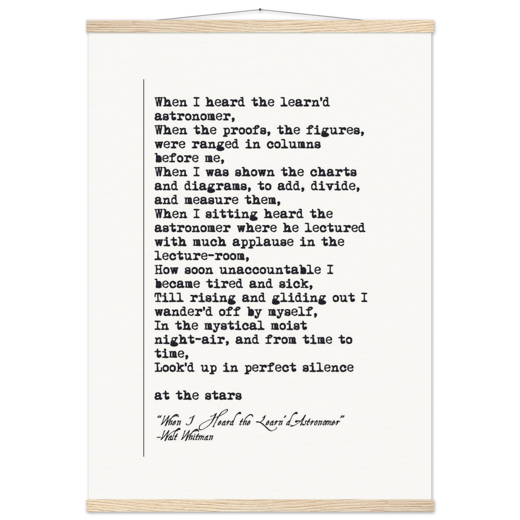WHEN I HEARD THE LEARNED ASTRONOMER - WALT WHITMAN POEM - KLEX ART
