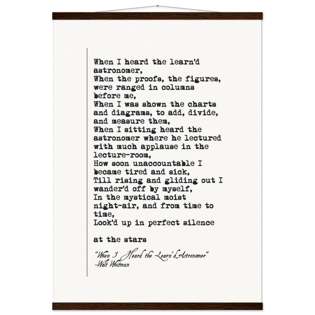 WHEN I HEARD THE LEARNED ASTRONOMER - WALT WHITMAN POEM - KLEX ART