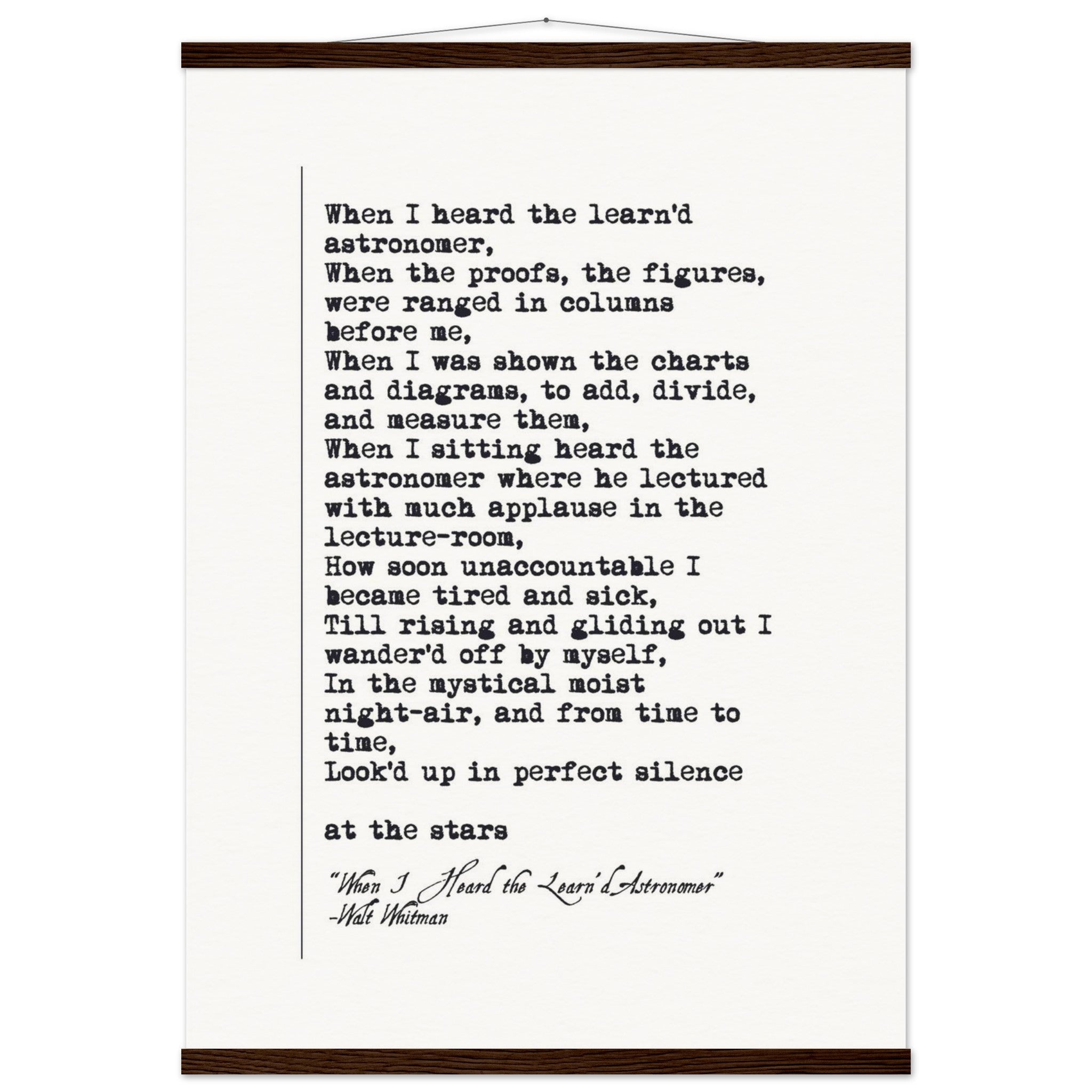 WHEN I HEARD THE LEARNED ASTRONOMER - WALT WHITMAN POEM - KLEX ART