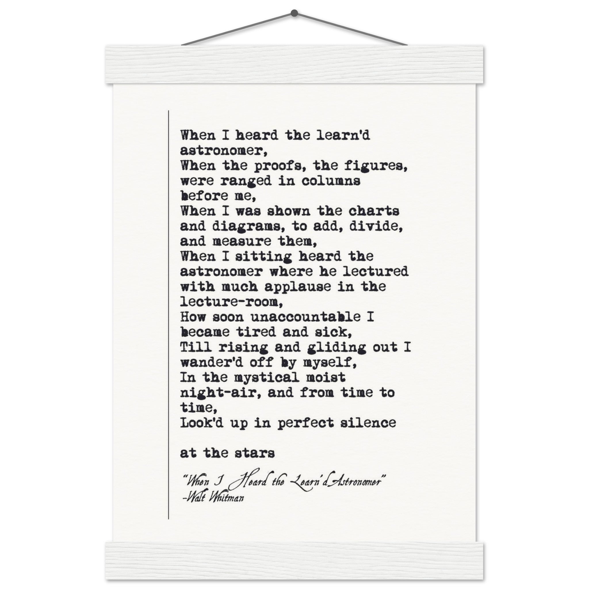 WHEN I HEARD THE LEARNED ASTRONOMER - WALT WHITMAN POEM - KLEX ART