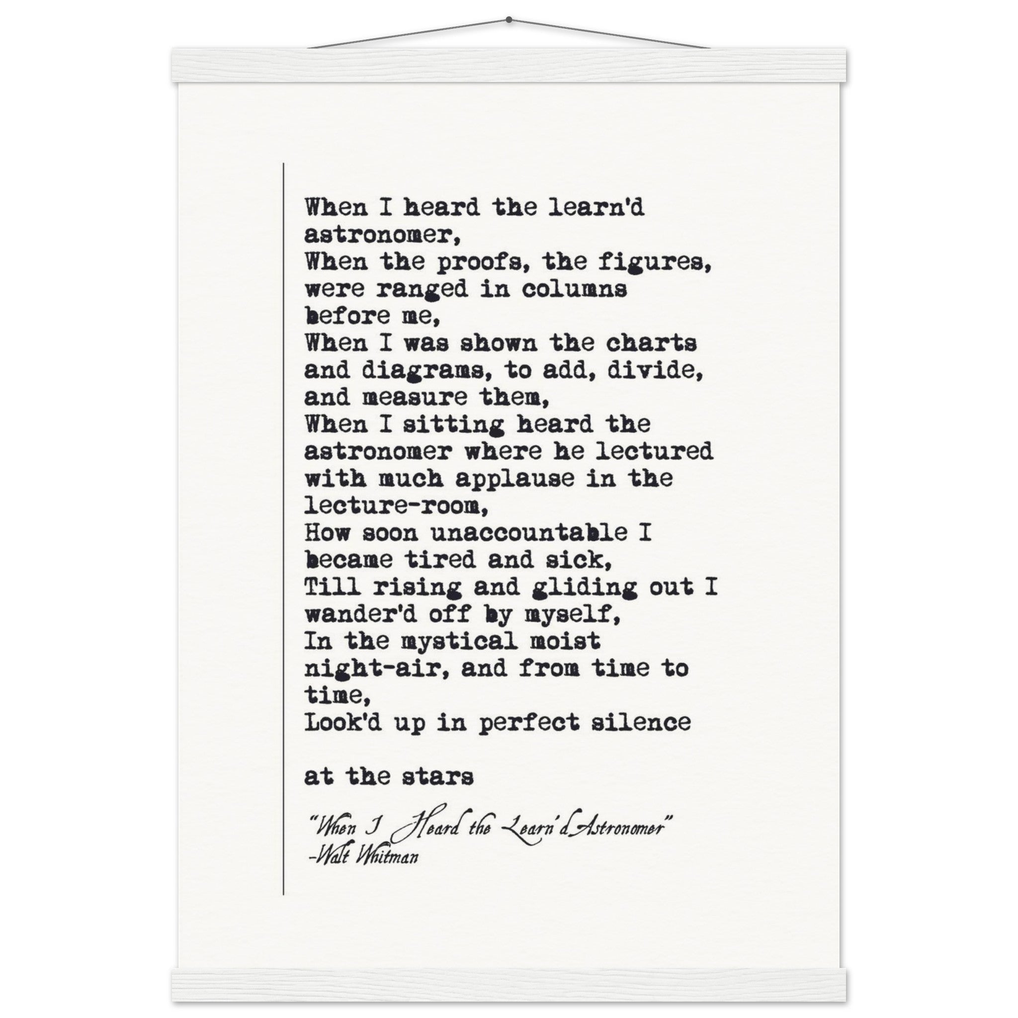 WHEN I HEARD THE LEARNED ASTRONOMER - WALT WHITMAN POEM - KLEX ART