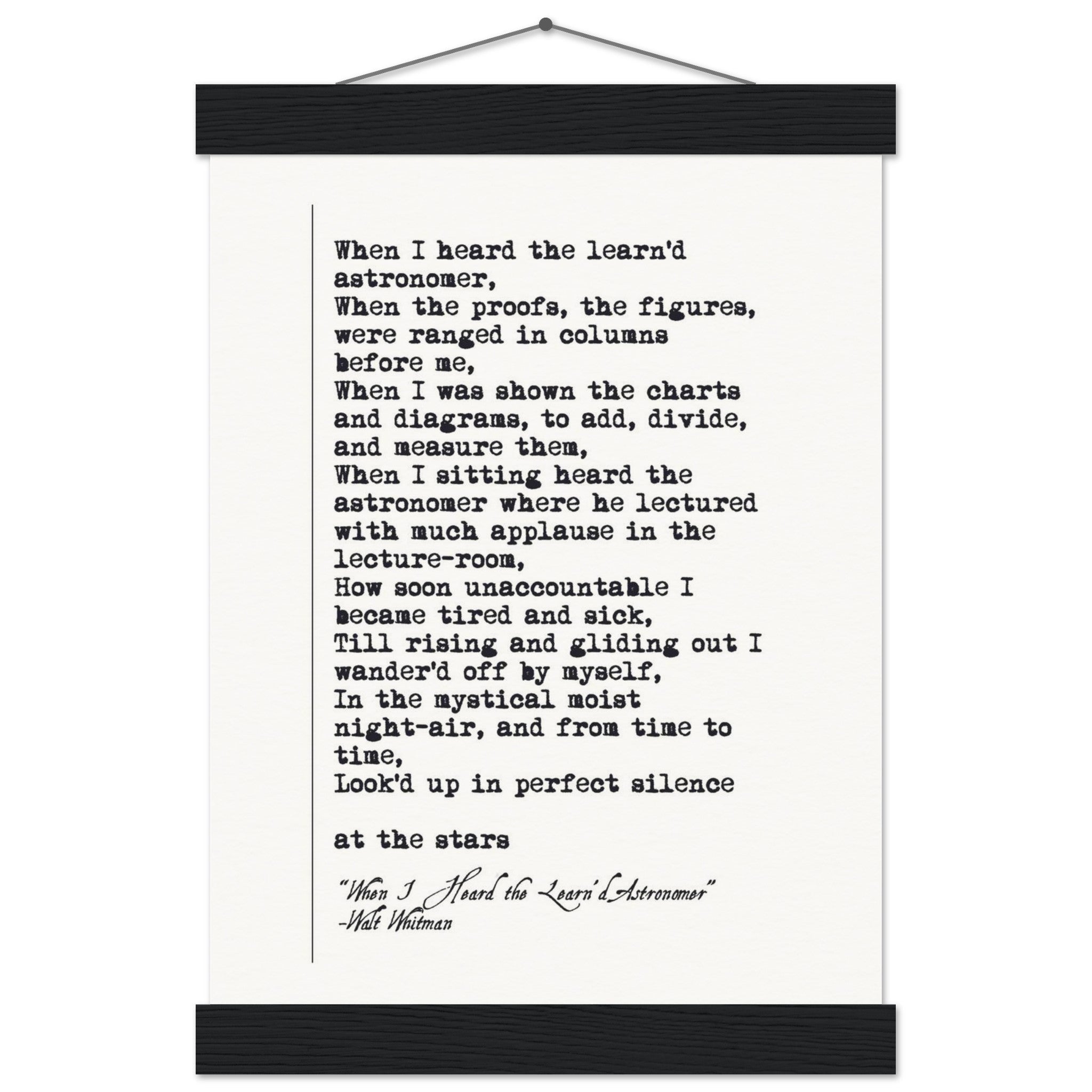 WHEN I HEARD THE LEARNED ASTRONOMER - WALT WHITMAN POEM - KLEX ART