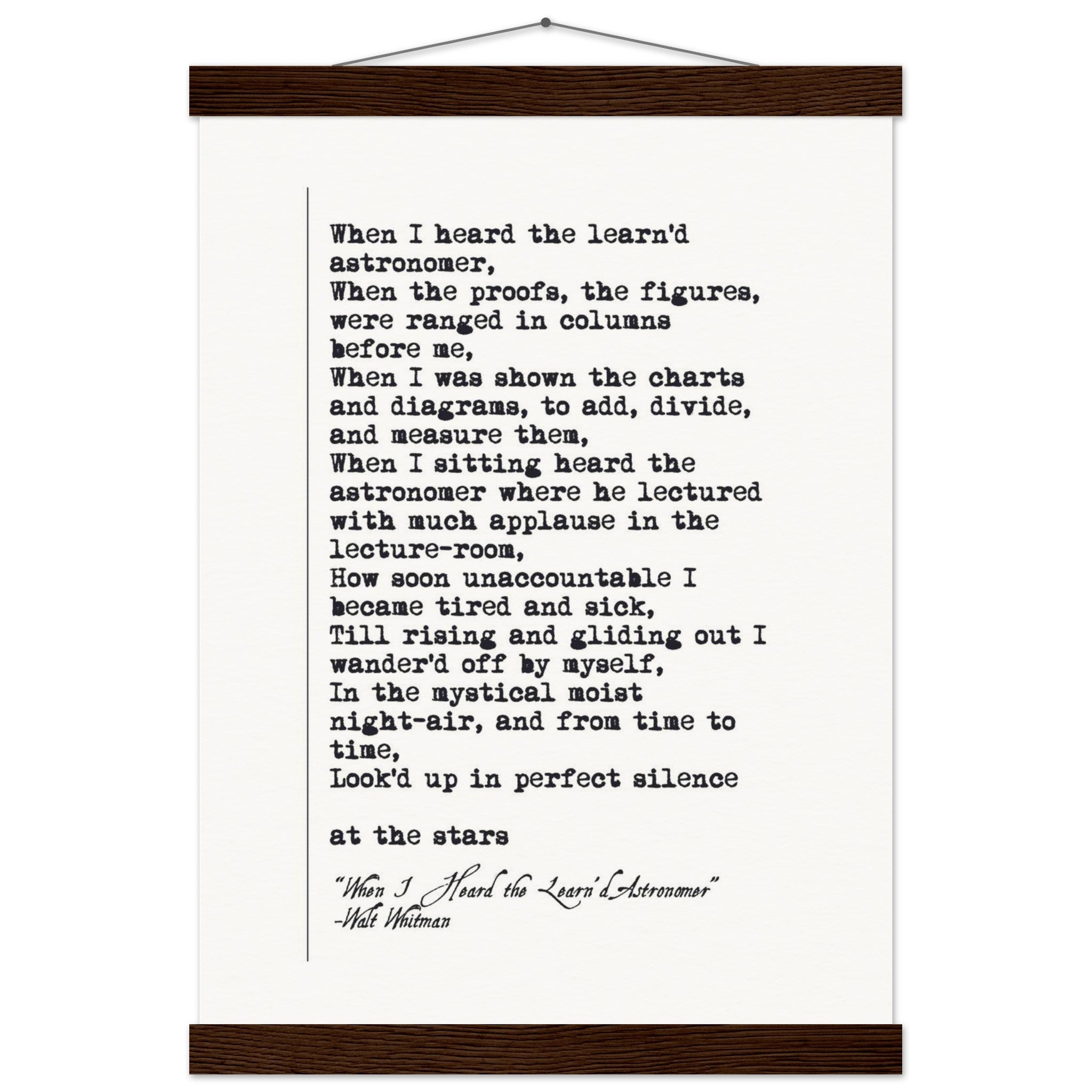 WHEN I HEARD THE LEARNED ASTRONOMER - WALT WHITMAN POEM - KLEX ART